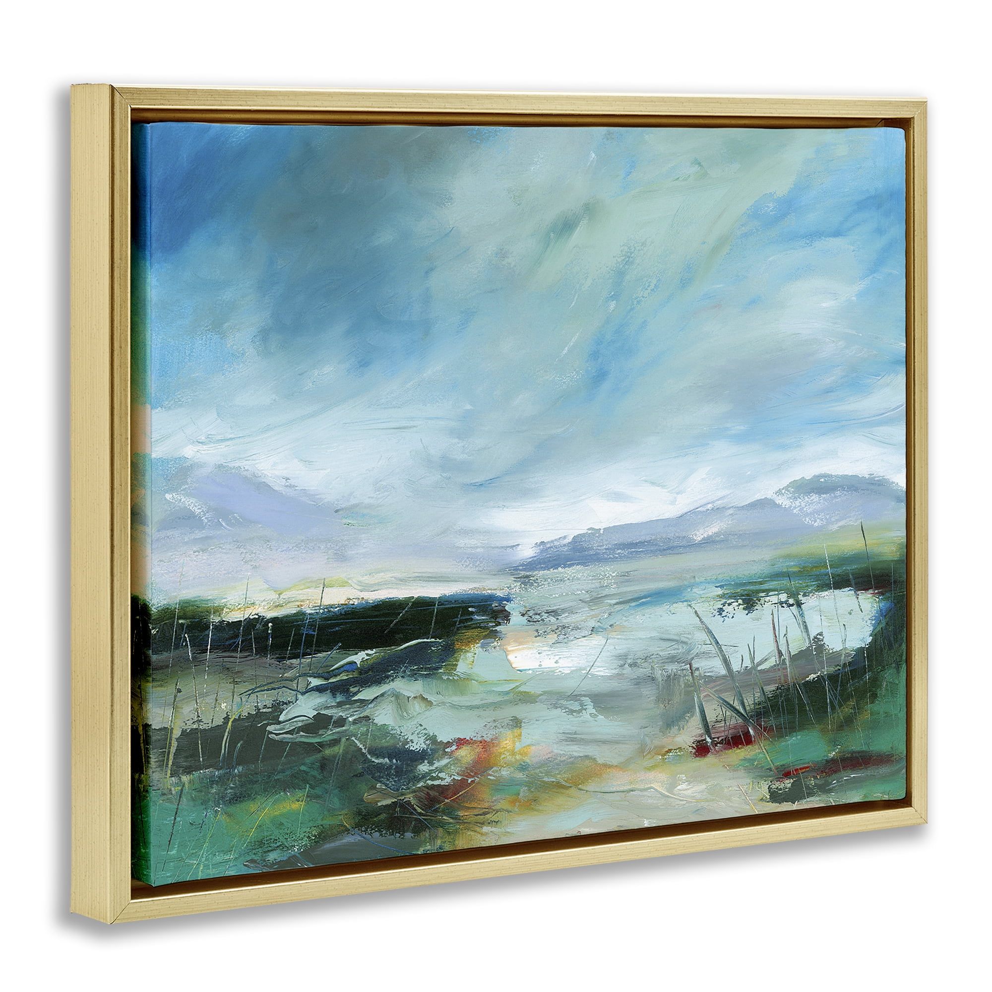 Stupell Industries Days By The Loch Gold Framed Floater Canvas Wall Art, design by Lesley Birch