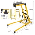 thumbnail image 6 of GARVEE Topside Automotive Engine Creeper,48" to 68" Adjustable Height,400LBS Capacity,High Top Automotive Creeper with Leather Cushion & 6 Swivel Casters,Yellow, 6 of 6
