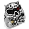 thumbnail image 1 of Alamode TK2244-9 Men Two-Tone IP Gold Stainless Steel Ring with Top Grade Crystal in Siam - Size 9, 1 of 1
