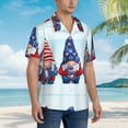 thumbnail image 3 of Sikiie Cute Gnomes in USA1 Print Men's Hawaiian Shirt, Summer Beach Button Pocket Short Sleeve T-Shirt,Large, 3 of 7