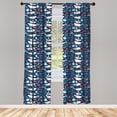 thumbnail image 3 of Ambesonne Narwhal Curtains, Fish Narwhal, Pair of 28"x63", Royal Blue Pale Blue, 3 of 5