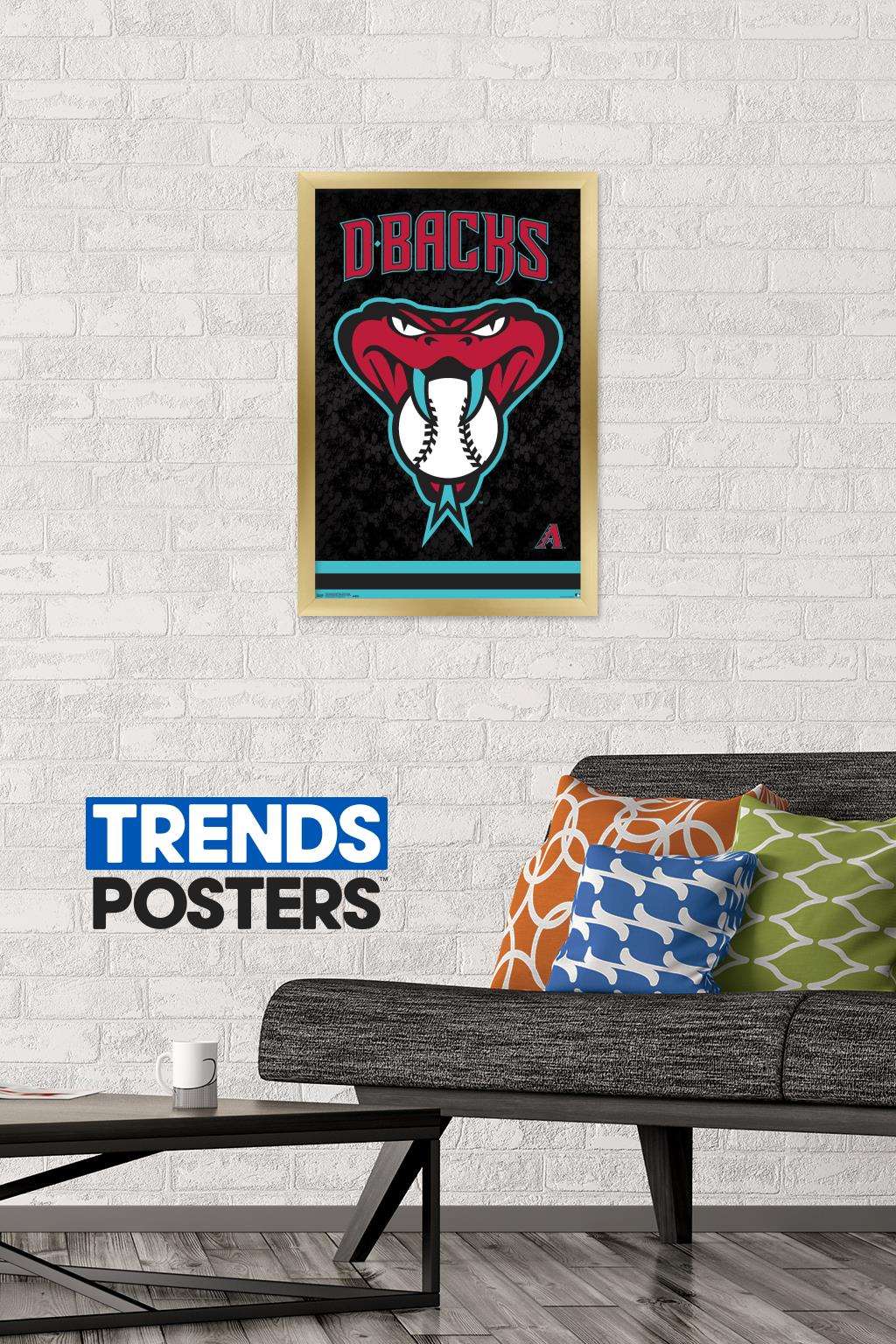 MLB Arizona Diamondbacks - Snake Head Logo Wall Poster, 14.725" x 22.375", Framed