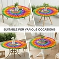 thumbnail image 7 of Colorful Rainbow Tie Dye Spiral Pattern Round Fitted Tablecloth with Elastic Edge,Dining Table Cover Waterproof,Outdoor Round Tablecloth for Camping,Dining,Indoor and Outdoor, 7 of 7