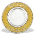 thumbnail image 5 of Zion Judaica Elegant Shabbat Kiddush Cup Goblet Set Hammered Metal 2-Tone Gold and Silver Wine Cup with Coaster Laser Cut Wine Blessing Passover Seder Footed Wine Goblet 5.5 oz Stemmed Shabbos Cup, 5 of 5
