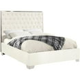 thumbnail image 2 of Meridian Furniture Lexi Solid Wood and Velvet Full Bed in White, 2 of 8