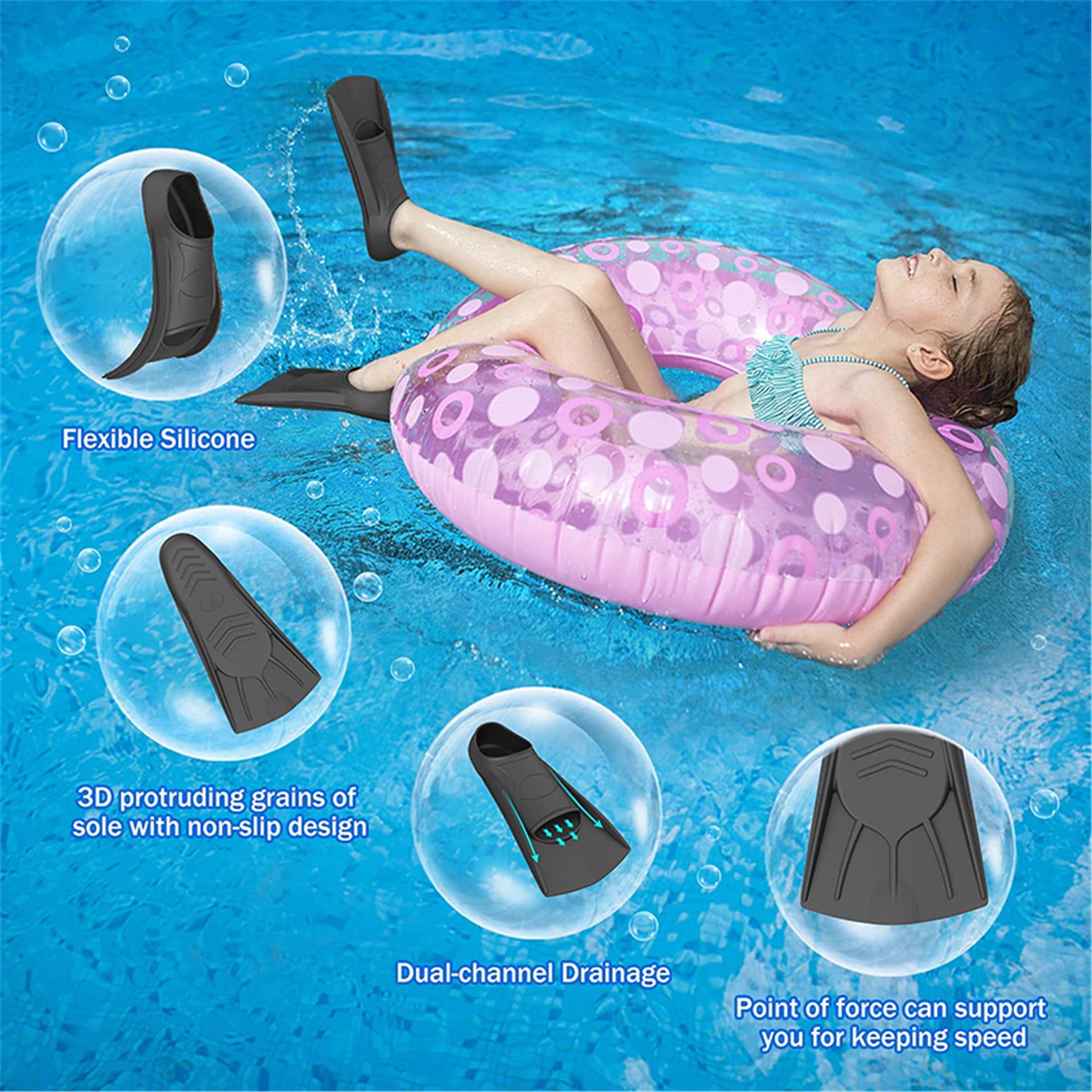 Buy Elbourn Kids Swim Fins Swim Flippers for Lap Swimming for Training, Flexible Silicone