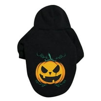 Halloween Pumpkin Print Hoodie for Small & Medium Dogs, Soft & Stylish Pet Apparel for Everyday Wear A - Black