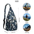 thumbnail image 3 of Waterproof Hiking Sling Backpack for Women – Lightweight Floral Crossbody Chest Bag with Adjustable Strap, Botanical Wildflower Travel Backpack for Outdoor & Everyday Use, 3 of 4