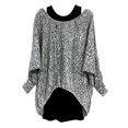 thumbnail image 2 of Pompotops 2PCS Mode Femmes Batwing Manches Longues T-Shirt Solide O-Cou Grande Taille Tops, 2 of 2
