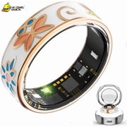 Wrongduck Butterfly Floral Fitness Tracking Ring for Women Step Counter Activity Ring No Subscription for iOS Android
