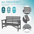 thumbnail image 4 of FODINGHILL Outdoor Bench with 2 Seat,HDPE All Weather Park Bench,700LBS Weight Capacity,Suit for Park,Garden and Porch,Gray, 4 of 8