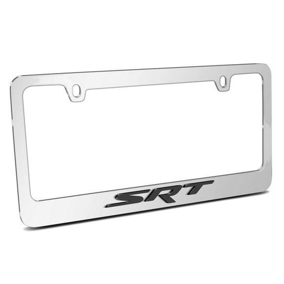 Dodge SRT Logo in 3D American-Made Mirror Chrome Metal License Plate Frame