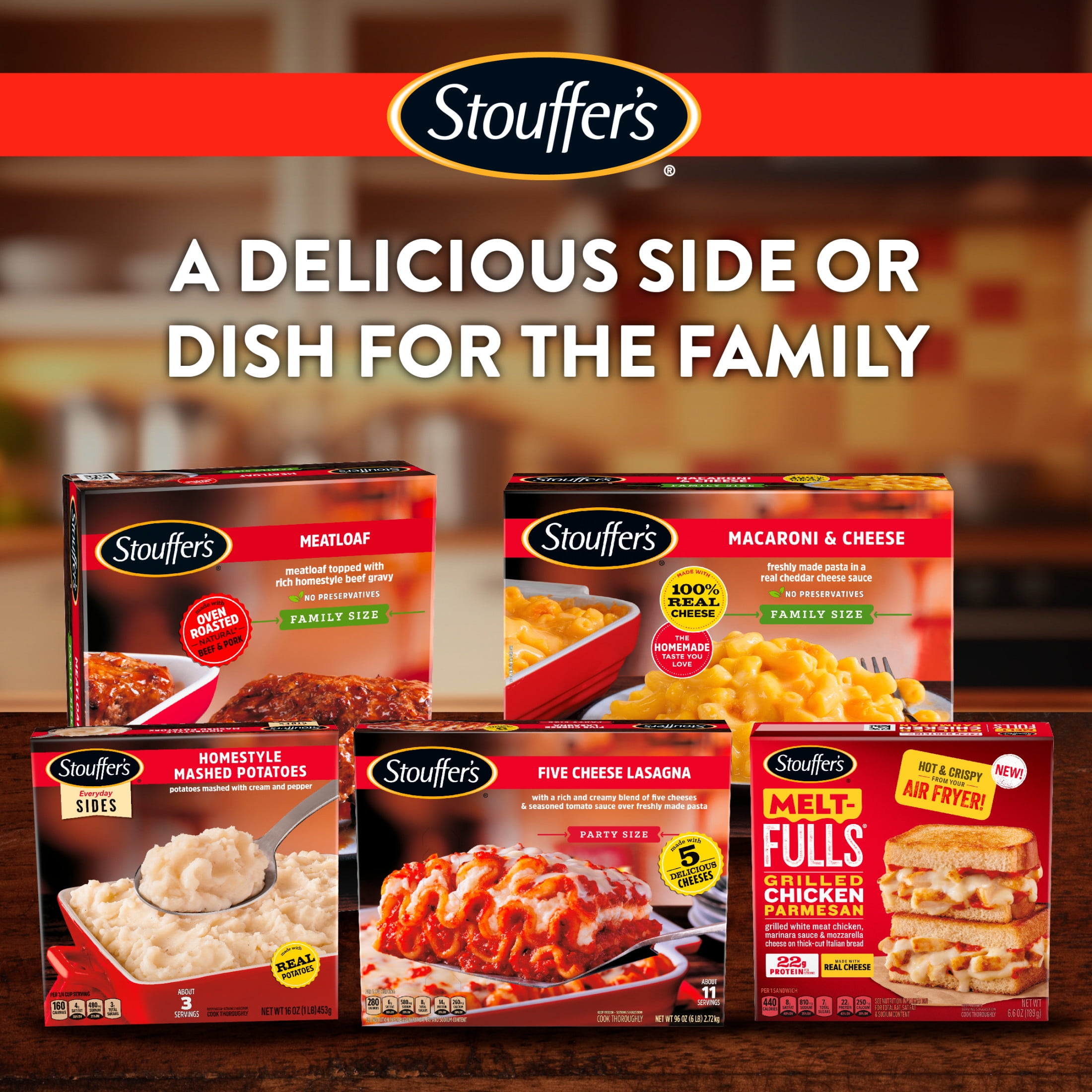 Stouffer’s Melt-FULLS Chicken Parmesan Frozen Sandwich High Protein Air Fryer Lunch, 6.6 oz