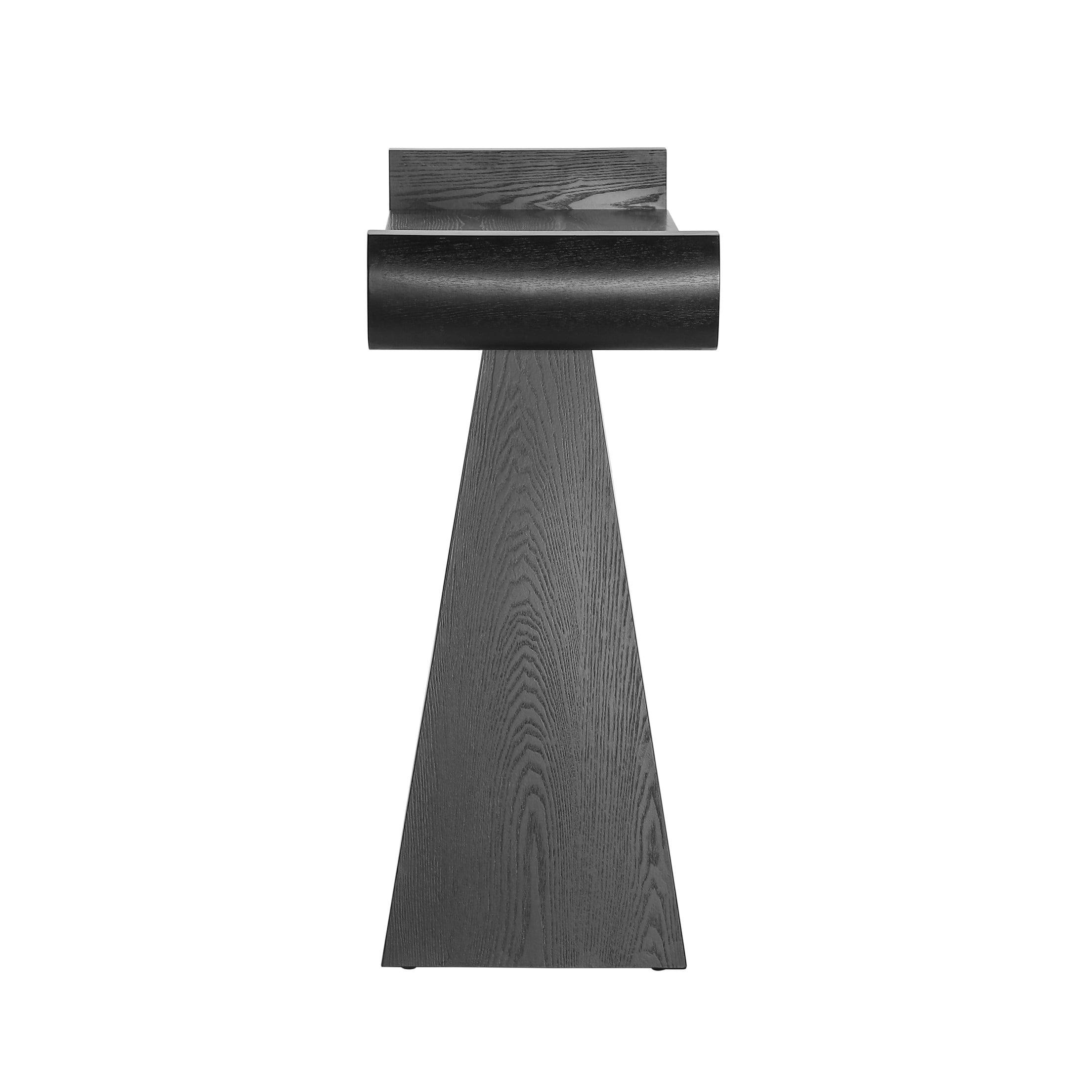 Christopher Knight Home 51” Modern Console Table with Sculptural Base, Wood Entryway Sofa Table, Black