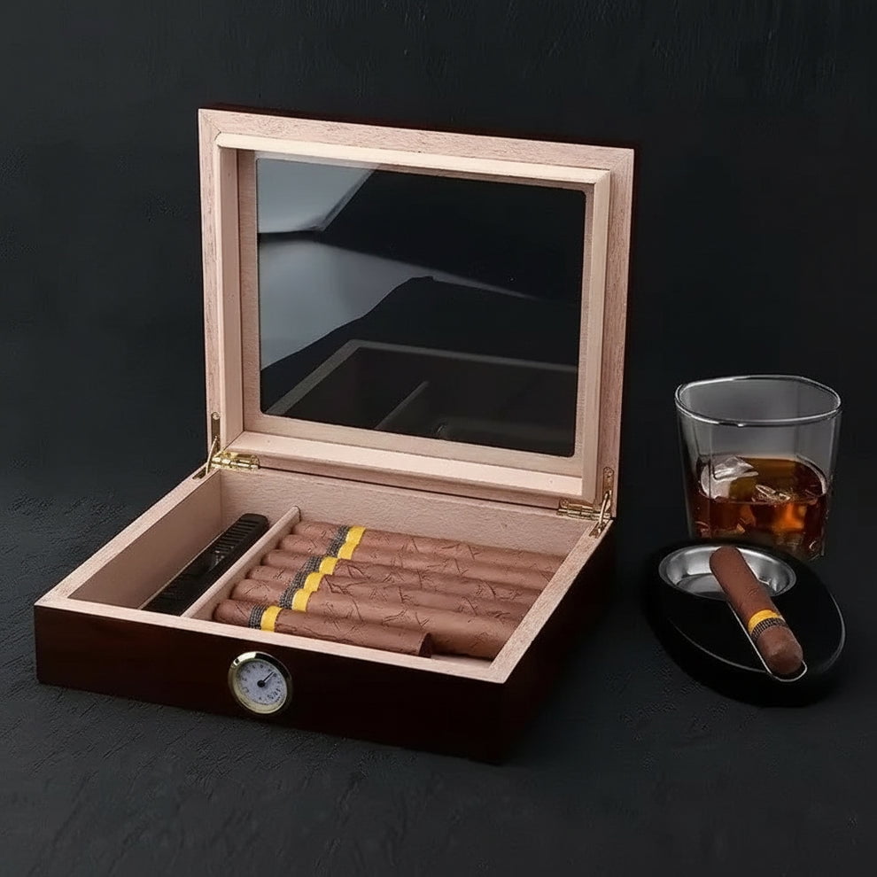 Cigar Box, Spanish Cedar, Black Color