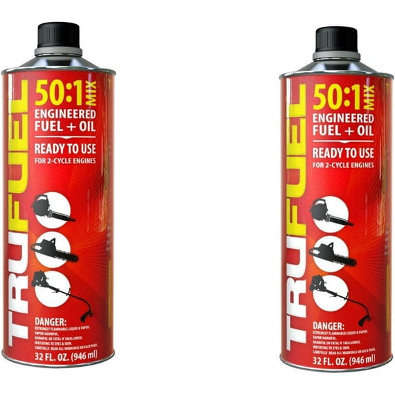 Pre-Blended 2-Cycle Fuel for Outdoor Equipment - 32 oz. (2-Pack, 50:1)