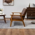 thumbnail image 4 of Modern Mid-Century Loveseat Sofa, 2 Seater Cushioned Couch with Solid Wood Armrests and Legs, Lounge Chair for Living Room, Apartment and Small Space, 4 of 9