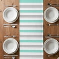 thumbnail image 6 of Teal Grey Table Runner - 70 Inch Long, Kitchen Dining Table Runner Dresser Scarves, Farmhouse Watercolor Modern Geometric Farmhouse Decor for Coffee Tables Wedding Party Banquet, 6 of 8