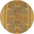 thumbnail image 1 of Ahgly Company Indoor Round Abstract Yellow Abstract Area Rugs, 3' Round, 1 of 6
