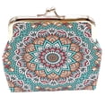 thumbnail image 1 of Buckle Coin Purse Boho Kiss-lock Fake Leather Change Pouch Clasp Closure Wallet, 1 of 10