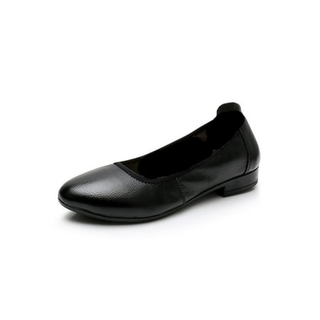 

Rotosw Ladies Ballet Flat Slip On Loafers Comfort Flats Pointed Toe Non-Slip Dress Shoe Dance Lightweight Black 5.5