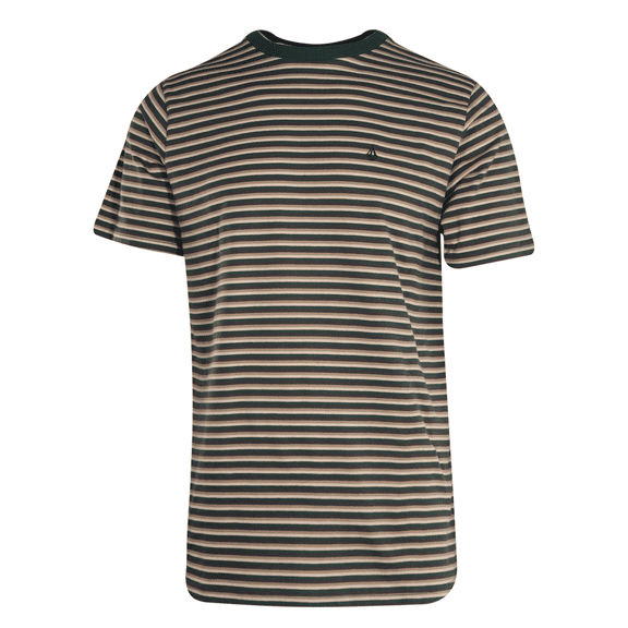Volcom Men's T-Shirt Trekking Green Striped S/S Tee (S36)