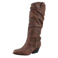thumbnail image 1 of Bottes à Talons pour Femmes Rétro Mode Chaussures à Talons Hauts Respirantes Fermeture Éclair Mi-Mollet Bottes Confortables Chaussures Élégantes, 1 of 6