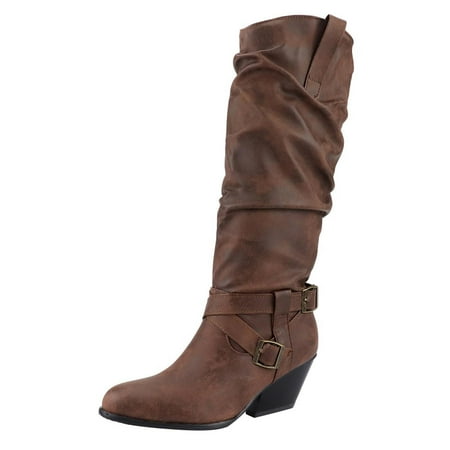 Retro Women s Heels Shoes Womens Calf Boots Low Heel Zipper High Breathable Fashion Women s Wide Calf Riding Boots Chunky Boots Women s Boots