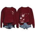 thumbnail image 4 of Holzkary Sweatshirts for Women Hoodies Women's Autumn Winter Round Neck Dandelion Print Loose Casual Warm Hoodie Graphic Printed Pullover Top Comfy Fall Winter Outfits Clothes 2025 Fashion Red Xl, 4 of 4
