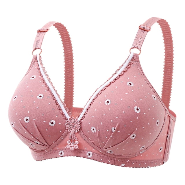 Breathable Wireless Lace Edge Seamless Yoga Sleep Bra with Front Buckle and Side Buckle-Free Design for Comfortable Movement and Support