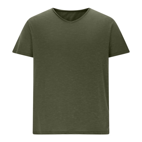 Posijego Mens Cotton Shirts Solid Color Short Sleeve T-Shirts for Men Casual V Neck Lightweight Loose Shirts Basic Tees