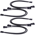 thumbnail image 1 of Cable divisor PWM de 4 pines (4 unidades), conector hembra PWM de 4 pines a cable adaptador PWM de 3 pines para CPU, ventilador de caja, cable de alimentación con funda (negro), 1 of 5