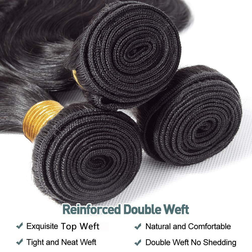 Ustar Brazilian Virgin 3 Bundles Water Wave 100% Human Hair 10"12"14"