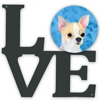 Blue Chihuahua Metal Wall Artwork LOVE
