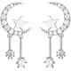 thumbnail image 1 of Guangzhoushicwz Pendientes de plata de ley 925 con forma de media luna y estrella para mujeres y adolescentes, pendientes con forma de luna y circonita cúbica, pendientes con borlas de estrella, 1 of 5