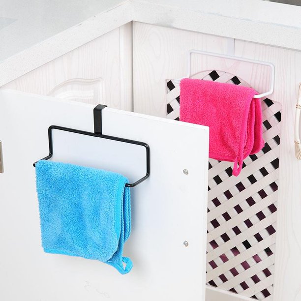 Toallero multiusos ShuxiuWang para puerta trasera de cocina colgador de trapo sin clavos sin costuras blanco