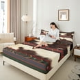 thumbnail image 4 of jejeloiu Rustic Farmhouse Cowhide Twin Sheet Sets,Country Hunting Twin Fitted Sheet,Red Beige Brown Flat Sheet For Men Women,Breathable Home Decor,3-Piece, 4 of 7