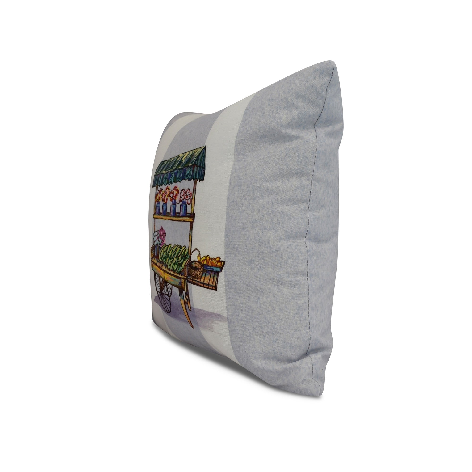 Simply Daisy, 26 x 26 inch,Veggie Cart Decorative Pillow,Yellow
