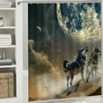 thumbnail image 6 of Orinice Moon Wolves Fantasy Art Bathroom Decor Set, Colorful Luxurious Graphic Print Polyester Fabric Fashion Shower Curtain with Hooks for Home Bathtubs Decoration 36x72, 6 of 7