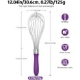 thumbnail image 3 of U-Taste Balloon Whisk for Cooking: 18/10 Stainless Steel Kitchen Wire Whisk, 12in Large Heavy Duty Egg Beater, Manual Mixing Tool with 12 High Flex Wires for Stirring, Blending Sauce (Large,Purple), 3 of 10