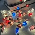 thumbnail image 5 of AYktou 4th of July Decorations-Star String Lights,6.56 ft Red White and Blue USA Flag Fairy Lights,Waterproof & Battery Operated,for Indoor Outdoor Independence Day Memorial Day Decorations, 5 of 13
