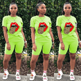 thumbnail image 3 of Akmipoem Women Tracksuit 2 Piece Outfits Jogging Workout Biker Short Set Lips Graphic Summer Gym Pants Suits Sweatsuit, 3 of 5