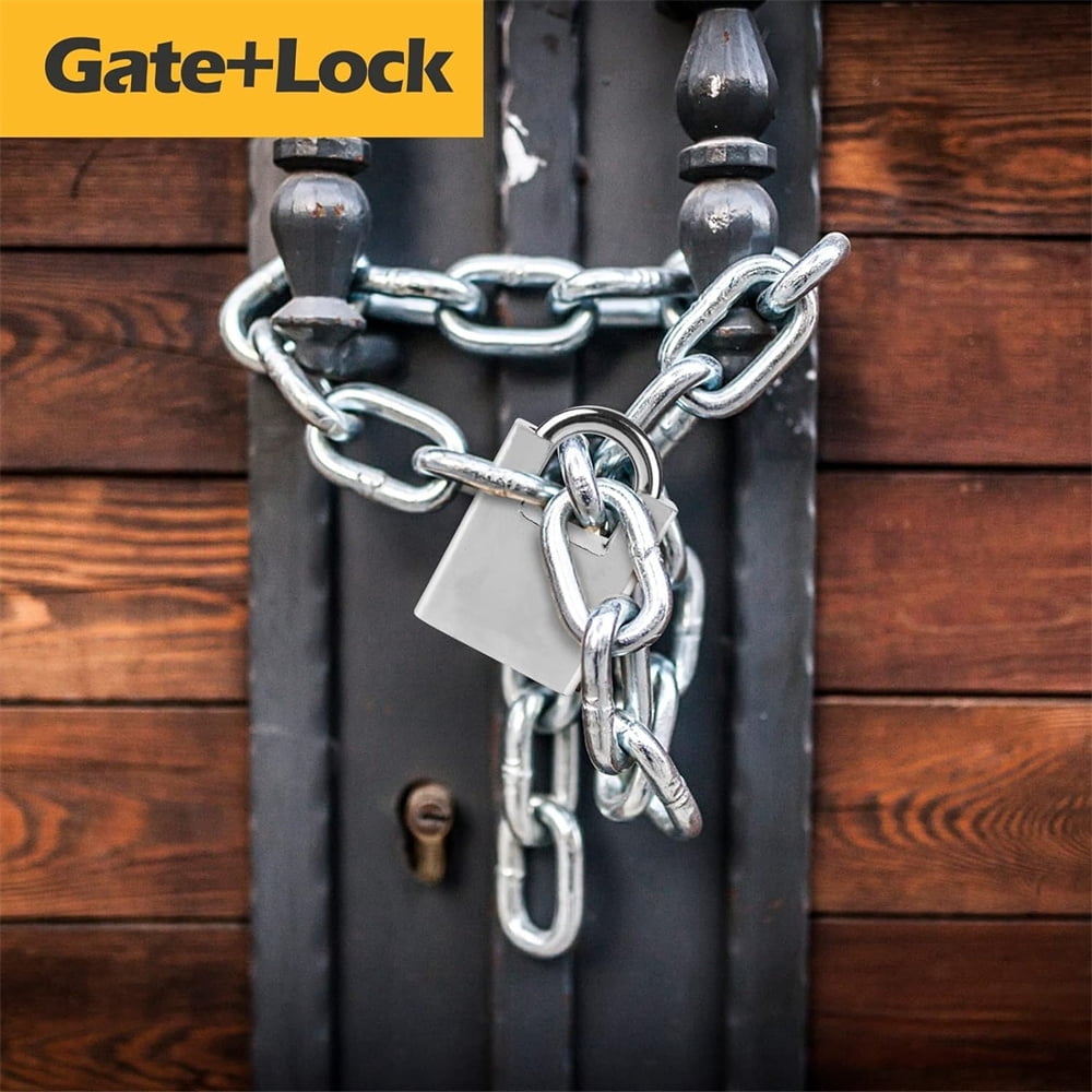 Security Chain Lock,Stainless Steel Rust-proof Bike Chain Lock,Waterproof Bicycle Chain Lock,Heavy Duty Long Lock Chain,Premium Case-Hardened Safety Chain for Outdoor Door Motorcycle