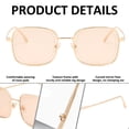 thumbnail image 3 of Korean style fashion square frame sunglasses trendy retro sunglasses, made of metal - brown, 3 of 5