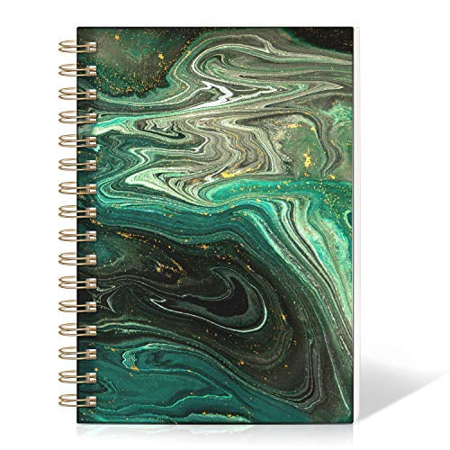 daolen lined hardcover spiral journal notebook green marble print a5 100gsm ruled premium thick paper green walmart com