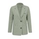 thumbnail image 4 of Blazer de mujer de color liso con bolsillos y botones, manga larga, cuello vuelto, chaqueta de traje para mujer, parte superior de poliéster, 4 of 4