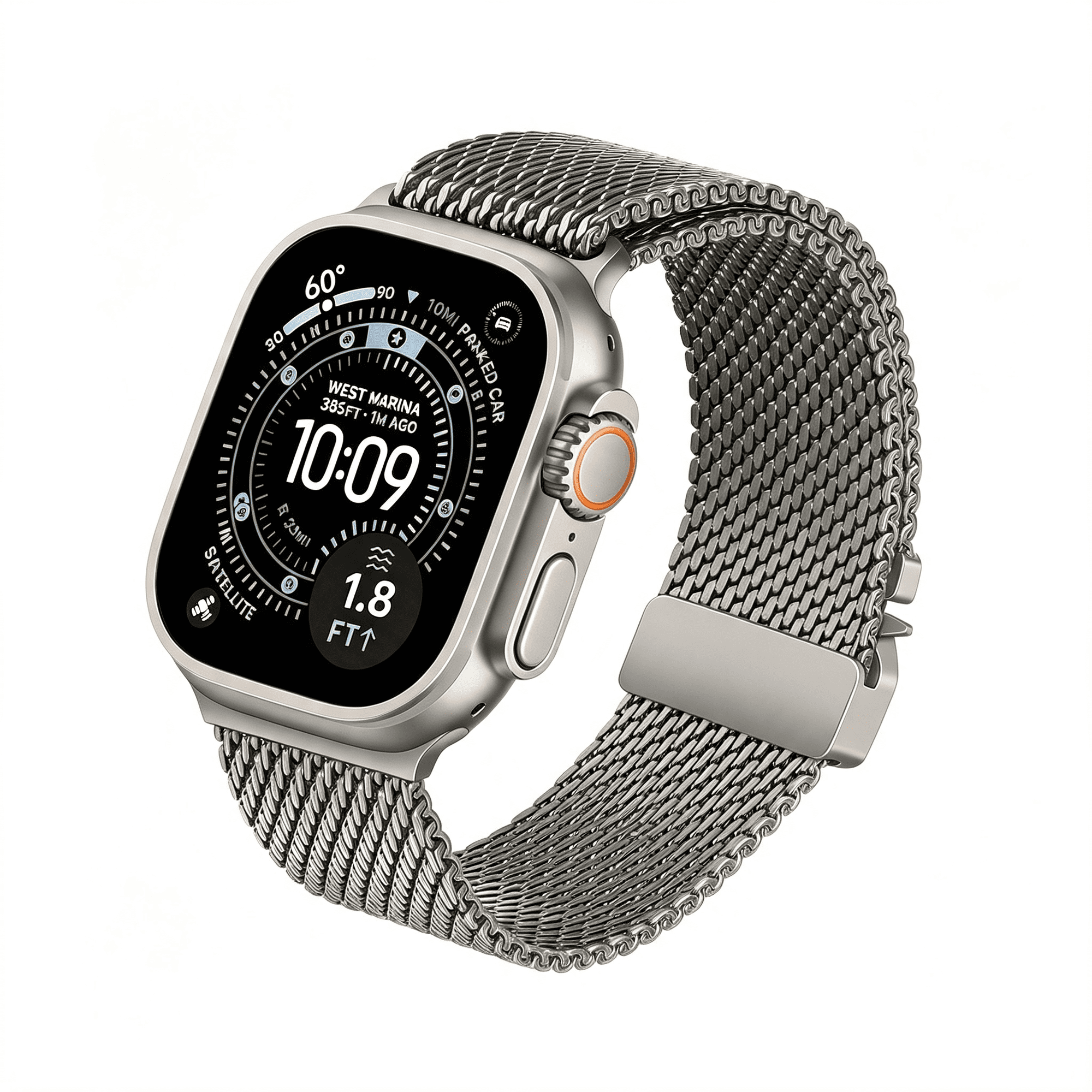 DESIGNICE Pure Titanium Band for Watch Ultra 3 2 1 49Mm, Parachute- Milanese Loop Strap for Iwatch Series 11 10 9 8 7 6 5 4 46Mm 45Mm 44Mm / Se 3 2 1 Men Women