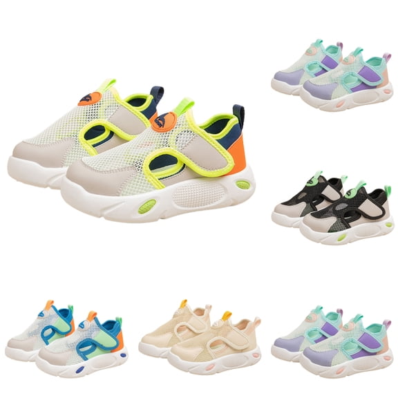 Zecgelong Girls Mesh Sneakers Breathable Lightweight Outdoor Running Shoes for 13.5 Big Kids