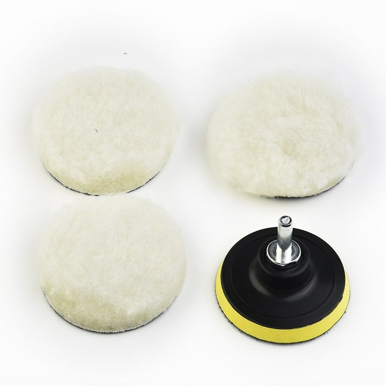 5Pcs 6 Buffing Polishing Pad Car Wool Wheel Mop Kit Auto Polisher Drill  Adapter