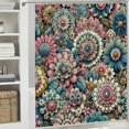 thumbnail image 6 of Orinice Colorful Flowers Bathroom Decor Set with Hooks, Luxurious Graphic Print Polyester Fabric Fashion Shower Curtain Set, 100% Polyester Waterproof Curtain for Bathroom 36x72, 6 of 7
